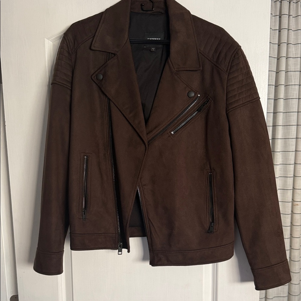 Express Men's Brown Faux Leather Jacket